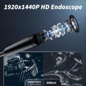 Endoscope Camera with Light, 1920P HD Borescope with 8 Adjustable LED Lights