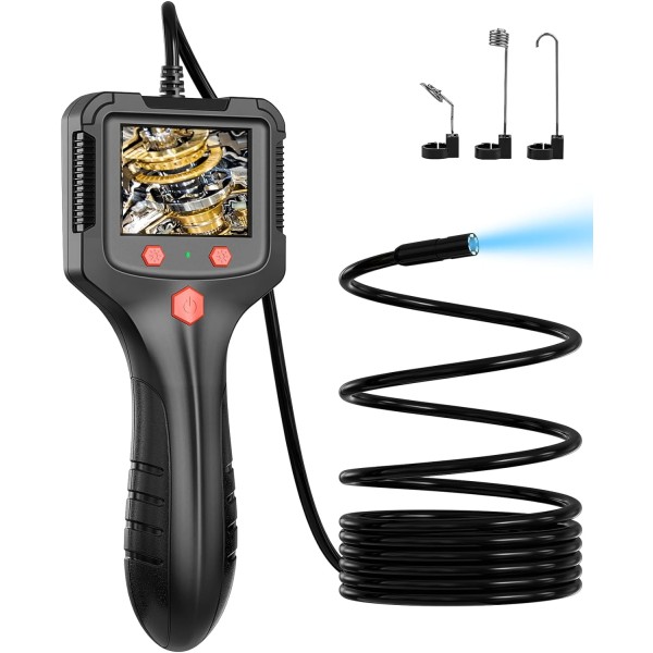 Endoscope Camera with Light, Industrial Digital Borescope, Snake Camera 1080P 8mm IP67 Waterproof Inspection Camera