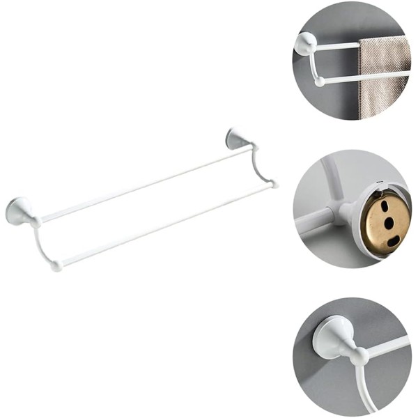 Double Towel Bar Bathroom Towel Rack Towel Bar Bathroom Wall Mounted Hand Towel Wall Shelf Rack Vintage Double Towel Hanger for Bathroom