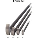 TOOLS 9804 Rolling Head Pry Bar Set, 6-Inch - 20-Inch, 4-Piece