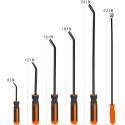 Pry Bar Set of 6, Heavy Duty Pry Bars with Thicker Strike Caps,Flexible Magnetic Pickup Tool 22-4/5" 20LB for Automotive,Demolition,Crowbar