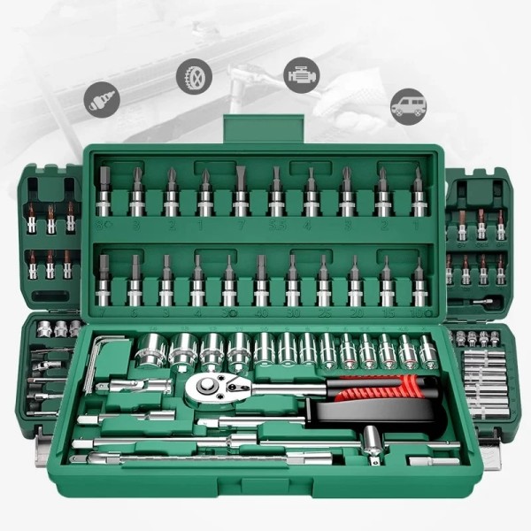 53 Piece Household Multi-functional Portable Toolbox Car Hardware Toolbox Set Car Repair Tool Pliers Screwdriver Set