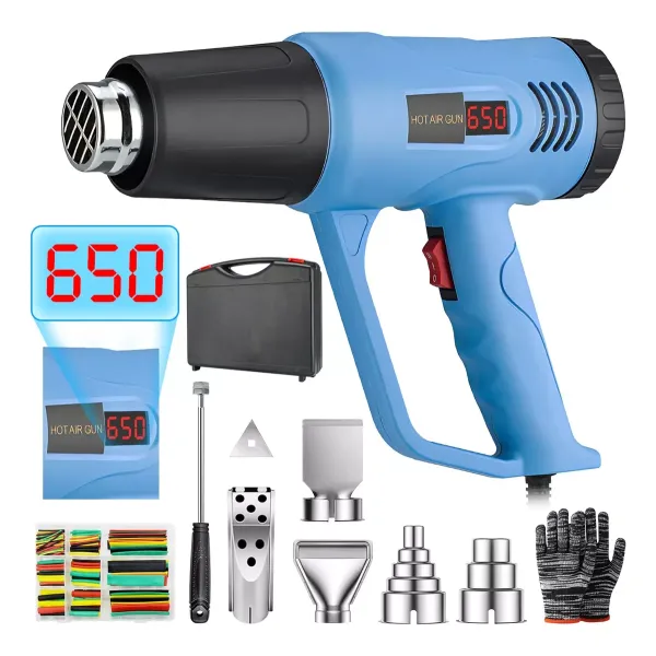 Electric Heat Gun 2000w With LCD 6 Modes + 15 Accessories