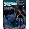 Compressed Air Duster - 130000RPM Keyboard Cleaner with LED Light, 7600mAh Rechargeable Cordless Electric air Duster for Computer Keyboard 