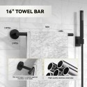 16-Pieces Bathroom Hardware Set, Matte Black Bathroom Accessories Set