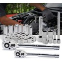 240-Piece Mechanics Hand Tool Set, General Assorted SAE/Metric Sockets and Wrenches Automotive Repair Tool Kit with Plastic Storage Toolbox