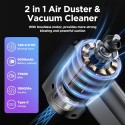Upgraded Compressed Air Duster, 106000RPM Electric Air Duster for Keyboard Cleaner Replace Compressed Air Can, 3 Speed with LED Screen for Office, Desk, Sofa, PC Duster