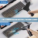 Electric Compressed Air Duster and Air Pump & Vacuum 3 in 1, 145PSI Portable Air Pump for Car Tires, Rechargeable 50000RPM Cordless No Canned Air Duster Air Blower for Computer/PC/Keyboard