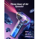 Compressed air Duster - 3 Gear Adjustable 100000RPM Electric with LED Light, Cordless Blower for Computer Keyboard Car Cleaning Kit 9000mAh Rechargeable Dust Remover